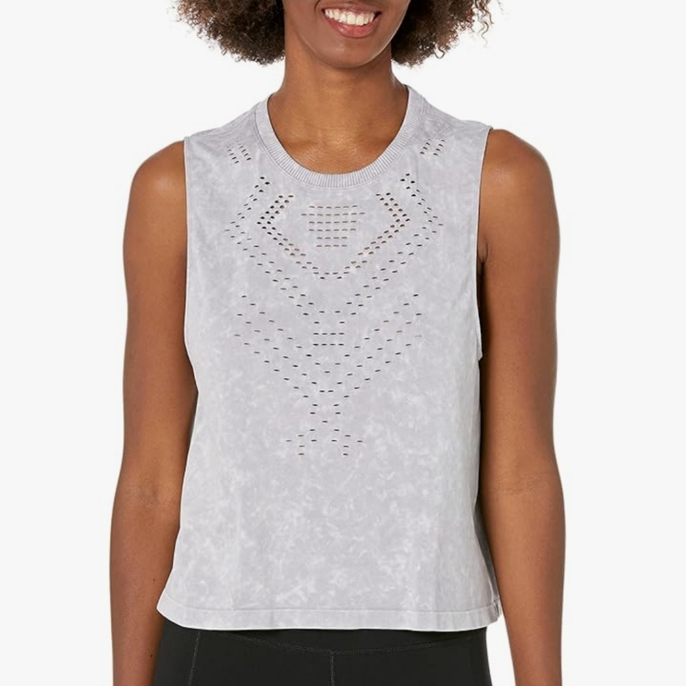 Sage Collective Women’s Medium Cutout Sleeveless Tie-dye Workout Muscle Tee Tank